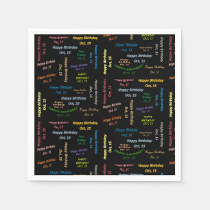 Serviette En Papier Papier serviettes Octobre, 15 Anniversaire