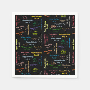 Serviette En Papier Papier serviettes Octobre, 18 Anniversaire