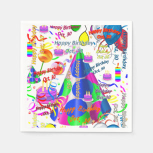 Serviette En Papier Papier serviettes Octobre, 30 Anniversaire