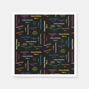 Serviette En Papier Papier serviettes octobre, 4 anniversaire