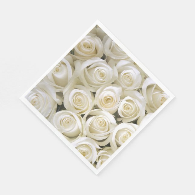 Serviette En Papier Papier serviettes - Roses blanches (Coin)
