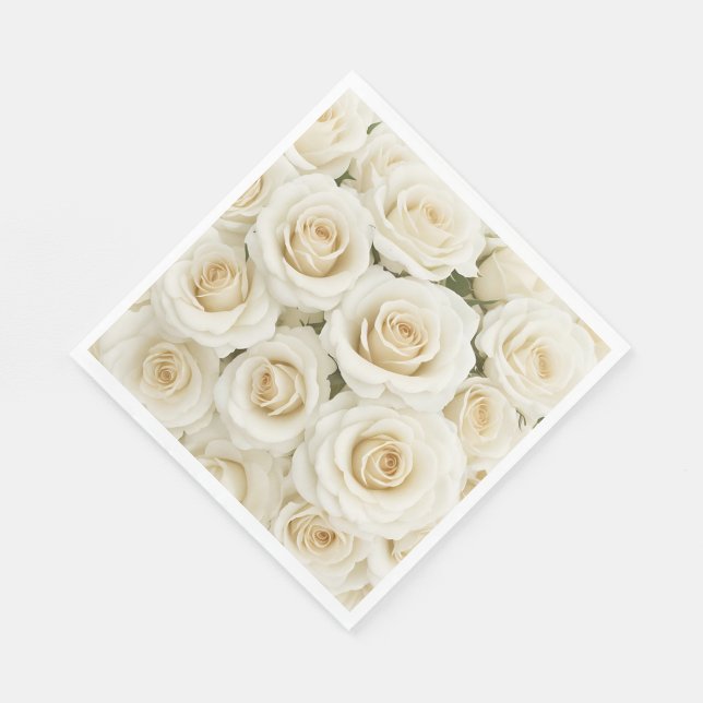 Serviette En Papier Papier serviettes - Roses blanches (Coin)