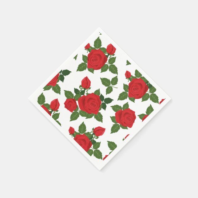 Serviette En Papier Papier serviettes-Roses rouges (Coin)