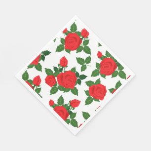 Serviette En Papier Papier serviettes-Roses rouges