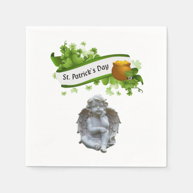 Serviette En Papier Papier serviettes Saint Patrick's Day Angel (Devant)