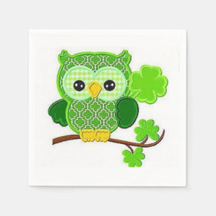 Serviette En Papier Papier serviettes Saint Patrick's Day Owl