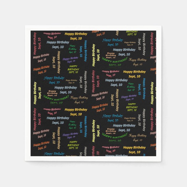 Serviette En Papier Papier serviettes Septembre, 10 Anniversaire (Devant)