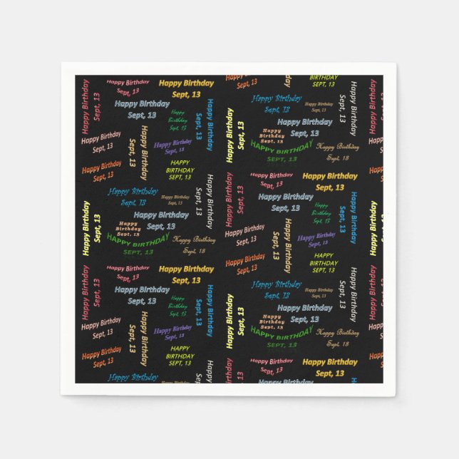 Serviette En Papier Papier serviettes Septembre, 13 Anniversaire (Devant)