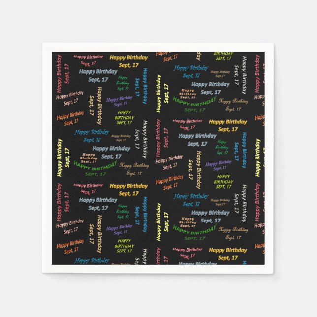 Serviette En Papier Papier serviettes Septembre, 17 Anniversaire (Devant)