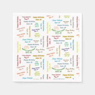 Serviette En Papier Papier serviettes Septembre, 20 Anniversaire
