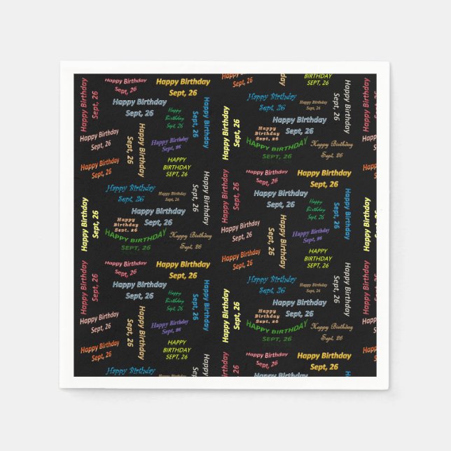 Serviette En Papier Papier serviettes Septembre, 26 Anniversaire (Devant)