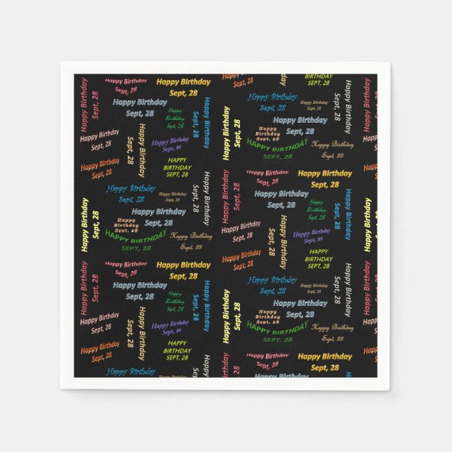 Serviette En Papier Papier serviettes Septembre, 28 Anniversaire (Devant)