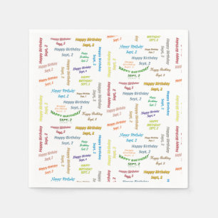 Serviette En Papier Papier serviettes Septembre, 2 Anniversaire