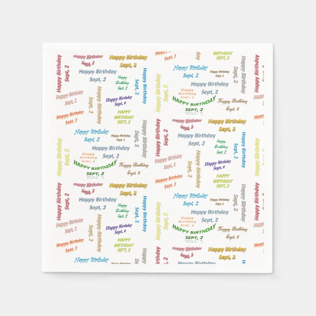 Serviette En Papier Papier serviettes Septembre, 2 Anniversaire (Devant)