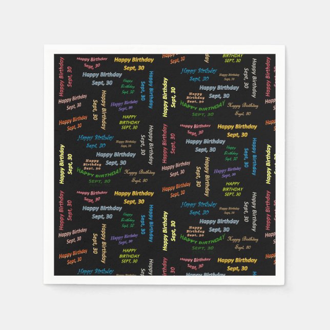 Serviette En Papier Papier serviettes Septembre, 30 Anniversaire (Devant)