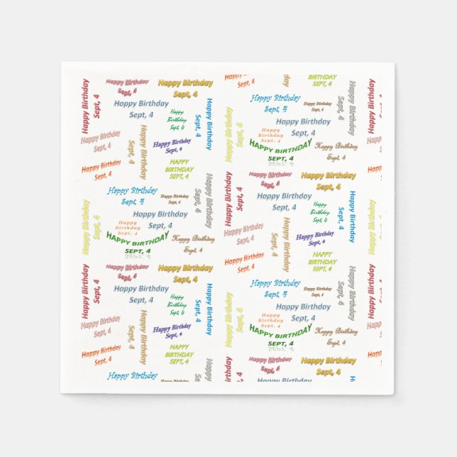 Serviette En Papier Papier serviettes Septembre, 4 Anniversaire (Devant)