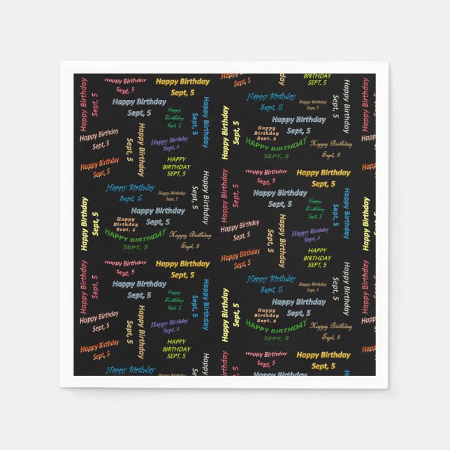 Serviette En Papier Papier serviettes Septembre, 5 Anniversaire (Devant)