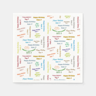 Serviette En Papier Papier serviettes Septembre, 9 Anniversaire