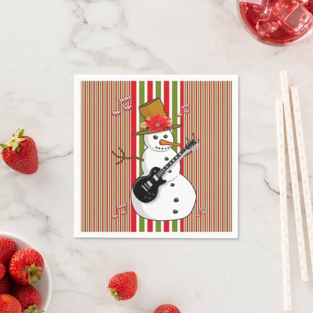 Serviette En Papier Papier serviettes, Snowman rouge vert blanc (En situation)