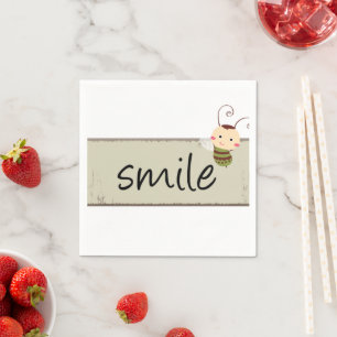 Serviette En Papier Papier serviettes, Sourire Bumblebee Beige Floral