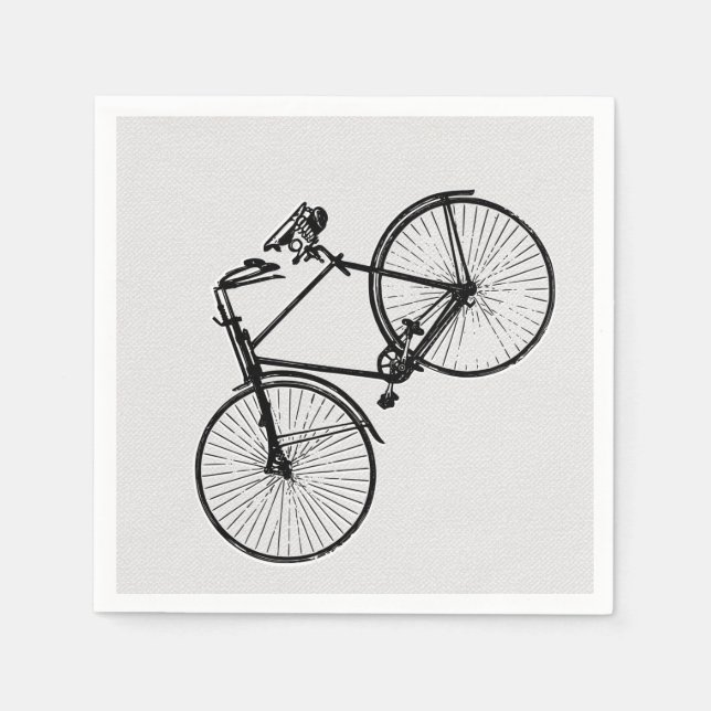 Serviette En Papier papier serviettes vélo blanc noir (Devant)
