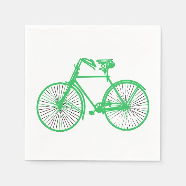 Serviette En Papier papier serviettes vélo blanc vert (Devant)