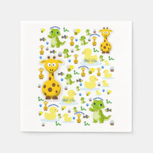 Serviette En Papier Papier serviettes Wild un premier anniversaire