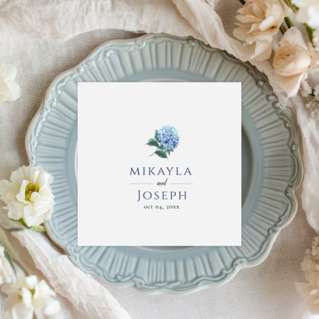 Serviette En Papier Papier SINI Blue Hydrangea Napkin (Créateur téléchargé)
