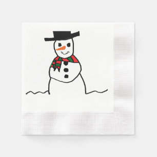 Serviette En Papier Papier Snowman Napkin