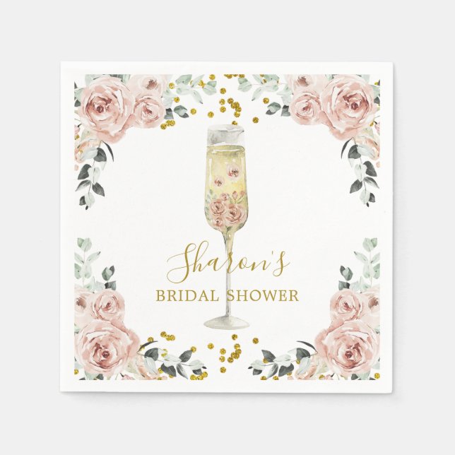 Serviette En Papier Papier Soiree Rose doré et rose (Devant)