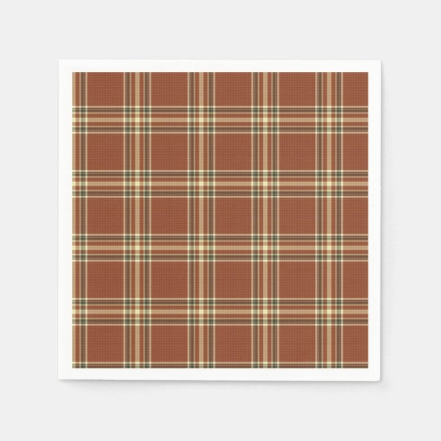 Serviette En Papier Papier Tartan Brown (Devant)