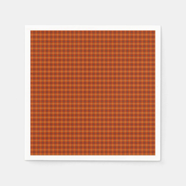 Serviette En Papier Papier Tartan orange (Devant)