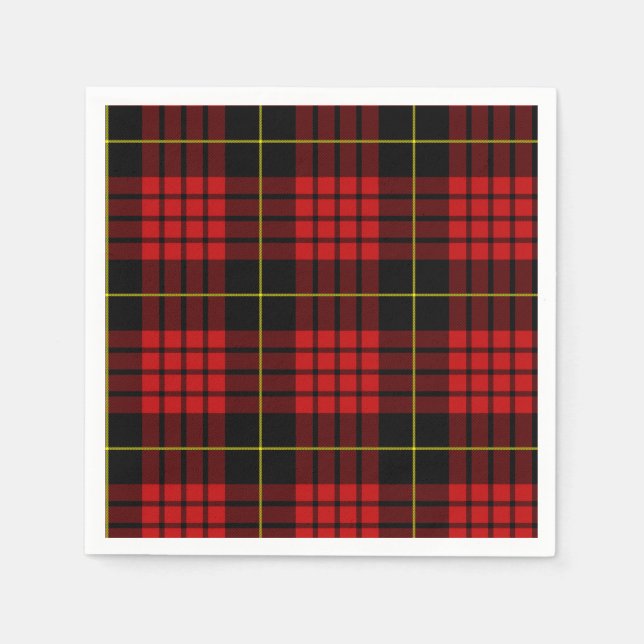 Serviette En Papier Papier Tartan Rouge (Devant)