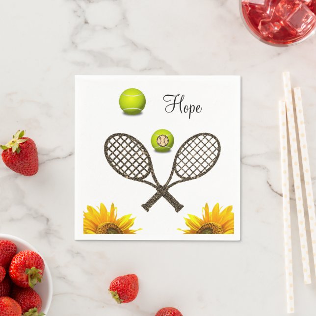 Serviette En Papier Papier Tennis Tournesol (En situation)