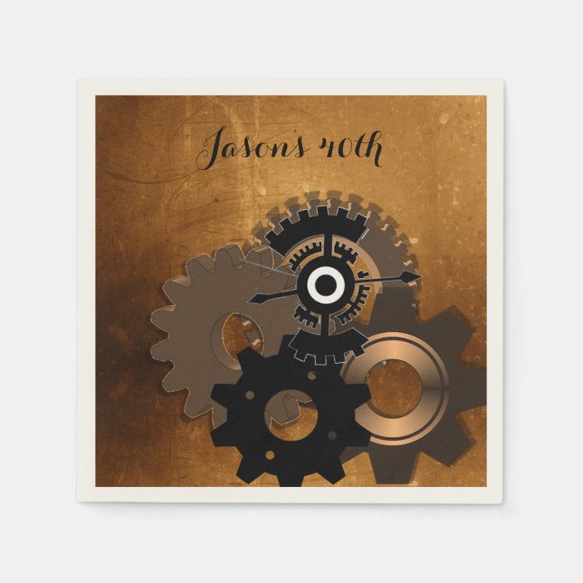 Serviette En Papier Papier texte personnalisé Steampunk (Devant)