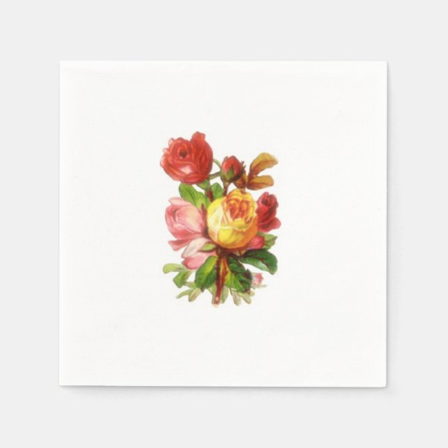 Serviette En Papier Papier Thé Rose Anglais Papier à Thé (Devant)