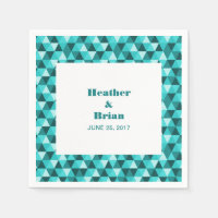 Papier triangles géométriques turquoises