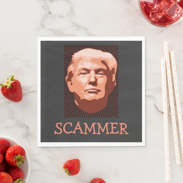 Serviette En Papier Papier Trump Scammer Napkin (En situation)