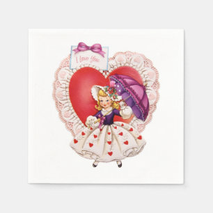 Serviette En Papier Papier Valentine vintage