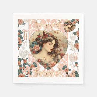 Serviette En Papier Papier vintage Valentine Party Napkin