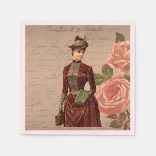 Serviette En Papier Papier vintage Victorien de la Dame Napkin