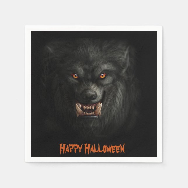 Serviette En Papier Papier Werewolf Halloween effrayant (Devant)