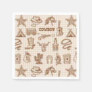 Serviette En Papier Papier Western Cow-boy