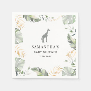 Serviette En Papier Papiers pour Baby Shower Safari Girafe Feuilles de