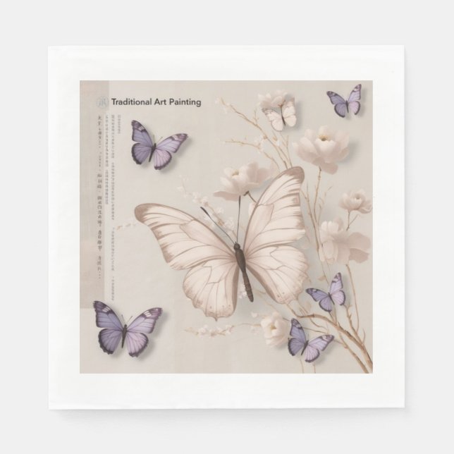 Serviette En Papier Papillon (Devant)