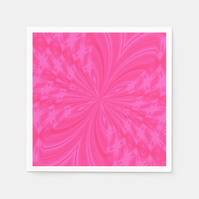Serviette En Papier Papillon Abstrait, PINK-PAPIER CLAIR NAPKINS (Devant)