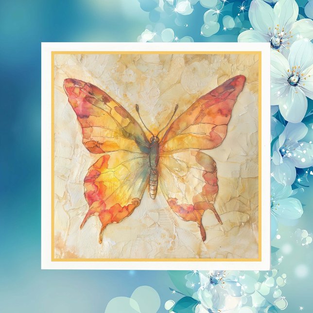 Serviette En Papier Papillon aquarelle (Créateur téléchargé)
