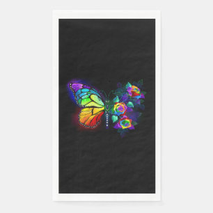 Serviette En Papier Papillon arc-en-ciel