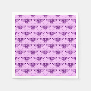 Serviette En Papier Papillon Art Déco stylisé - violet et orchidée