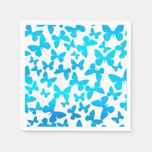 Serviette En Papier Papillon (bleu)